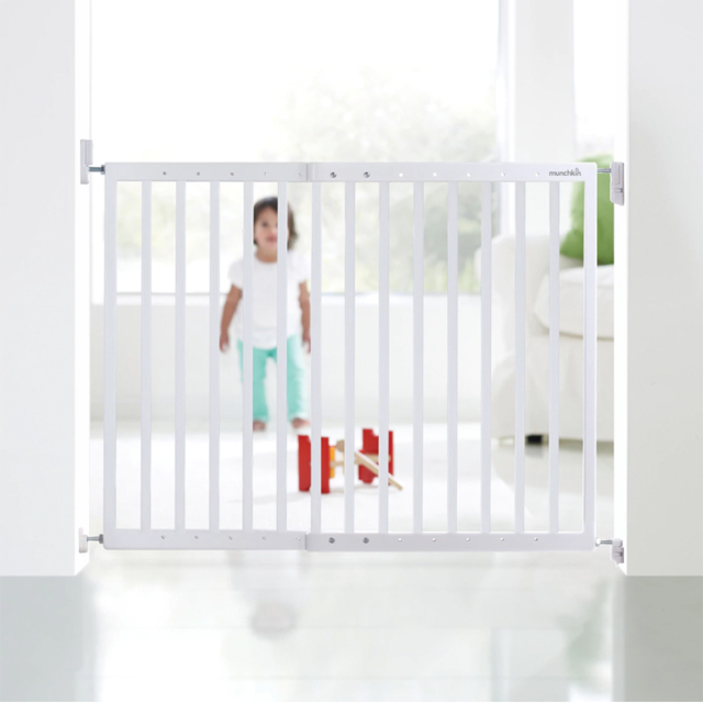 Barrera de seguridad para niños extensible Barrera de escalera de cierre  fácil H.84 x W.140 cm máx. Gris